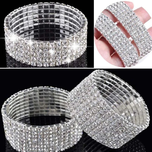 1/4/5/8 Rows Crystal Rhinestone Bracelet Bangle Bling Wristband Women Wedding Bridal Tennis Bracelet Jewelry Hot Drop Ship